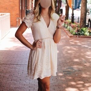 Cream Detailed Dress
